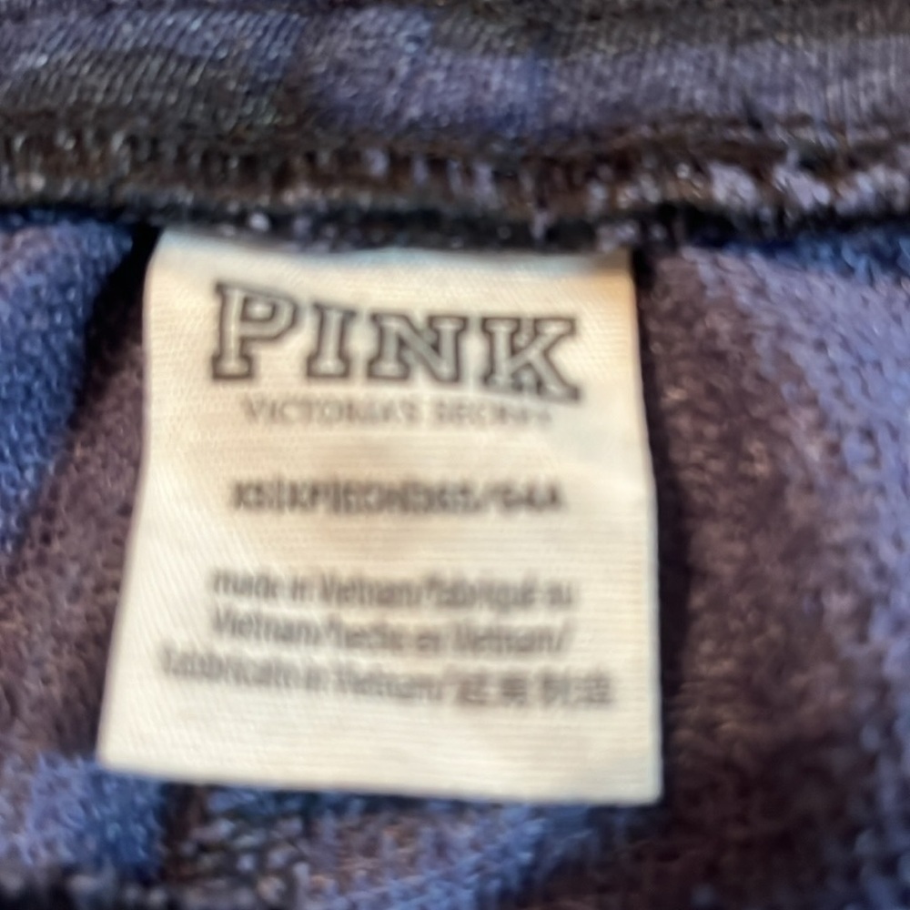 PINK Victoria's Secret Blue Sz XS Drawstring LOGO waist Camo Joggers - Picture 3 of 6
